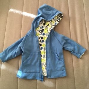 Reversible light Zutano elephant hoodie